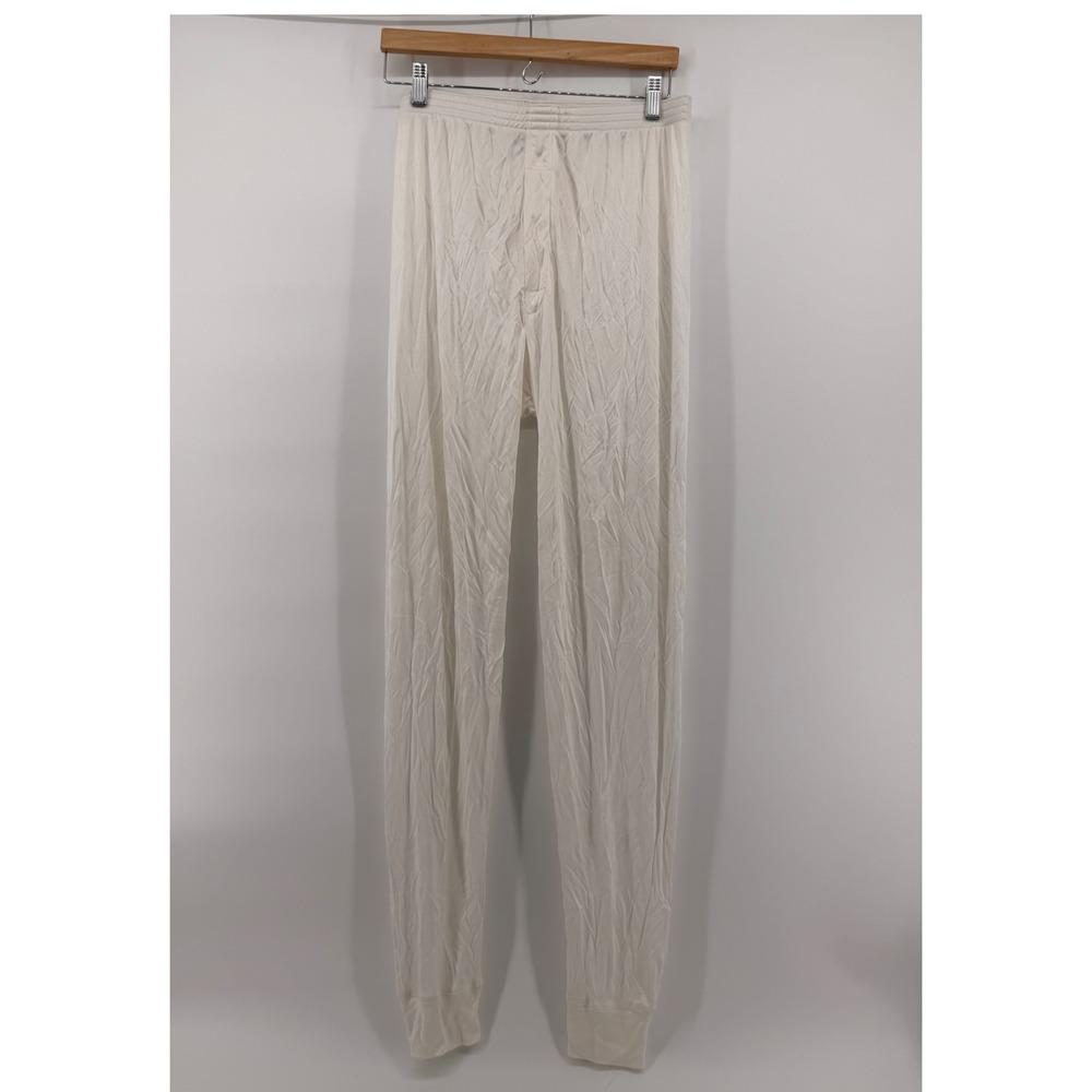 Cabelas Mens Large White 100% Silk Thermal Long Johns Base Layer Pants KS102-T